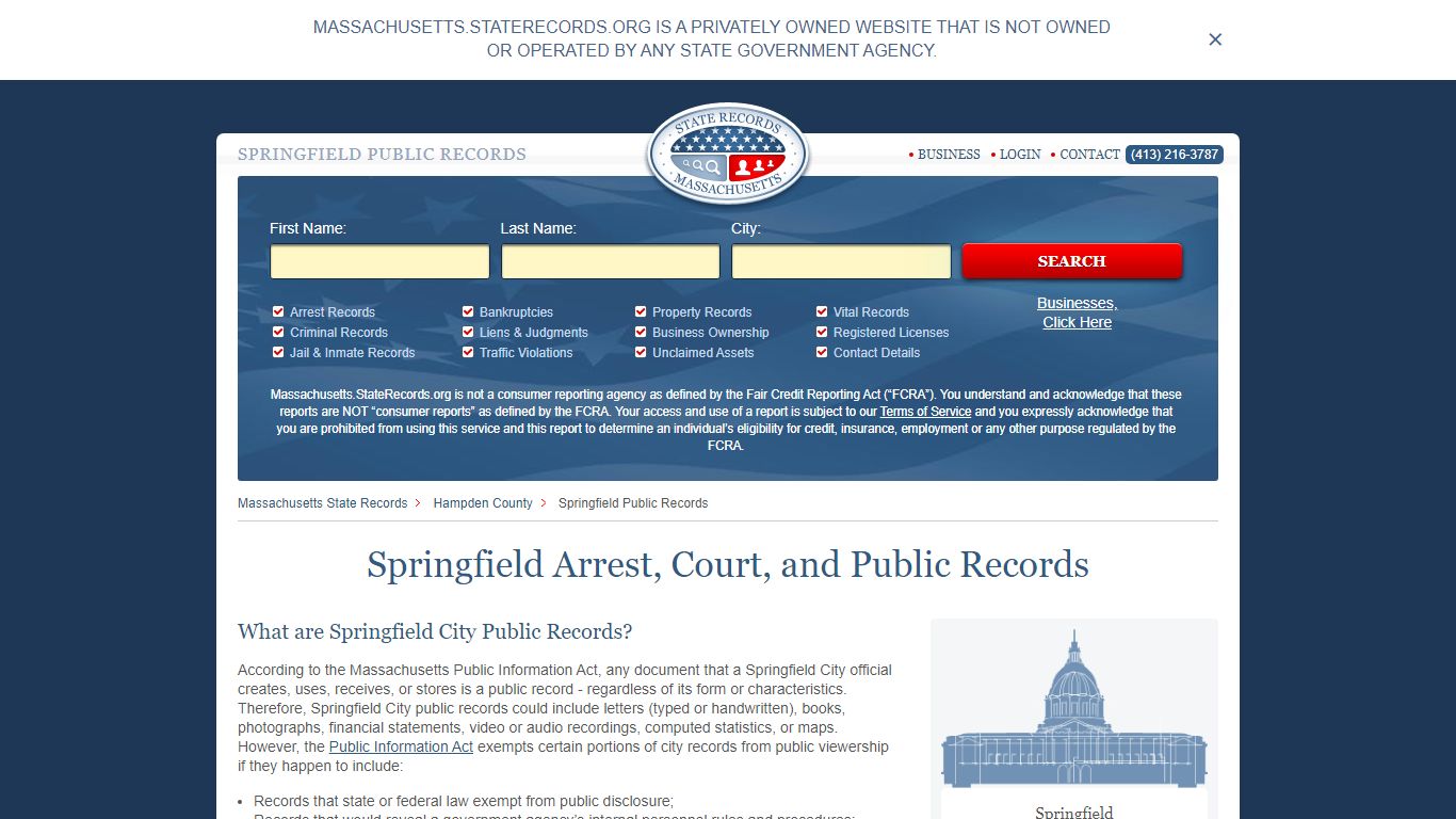 Springfield Arrest and Public Records - StateRecords.org
